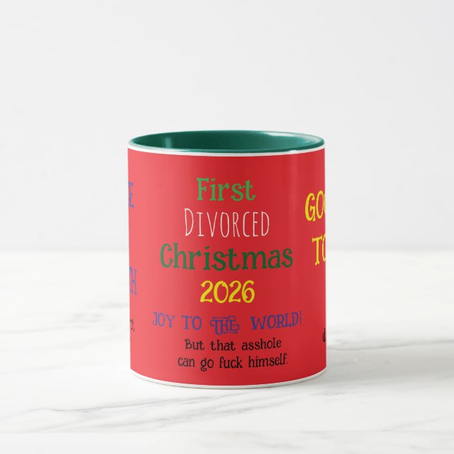 Caneca Primeiro Natal Divorciado (Centro)