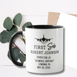 Caneca Primeiro Piloto de Avião Solo Personalizado Simple
