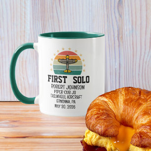 Caneca Primeiro PILOTO de Avião Solo, Retro, Personalizad