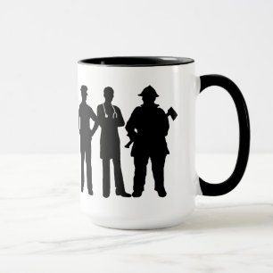 Caneca Primeiros respondentes Nome Mug Silhouettes