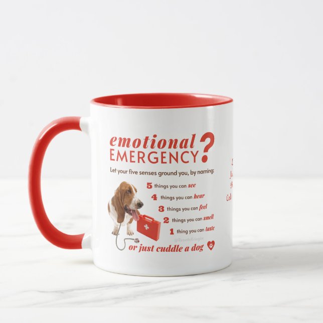 Caneca Primeiros Socorros Emocionais Personalizados - Cão (Esquerda)