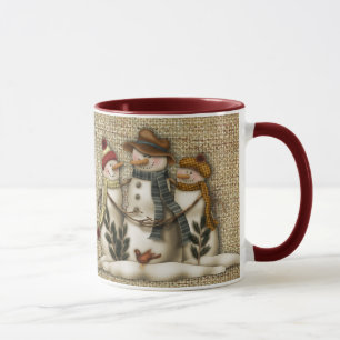 caneca primitiva do boneco de neve