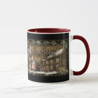 Caneca primitiva do Natal do vintage