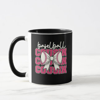 Caneca Primo de Beisebol Rosa Coquete Arco Esportes Fã