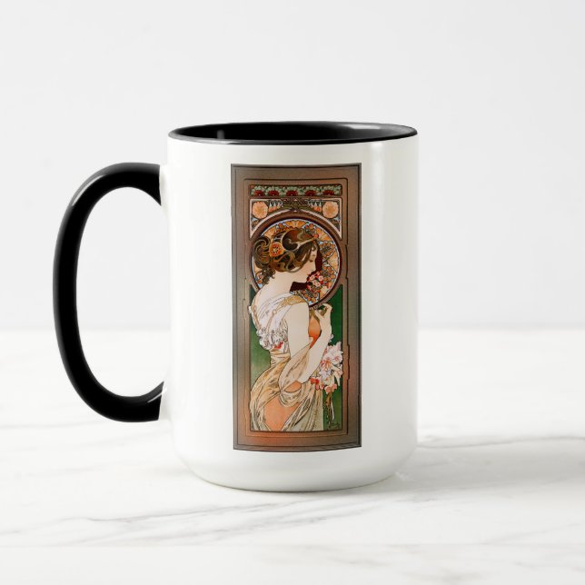Caneca Primrose por Alphonse Mucha (Esquerda)