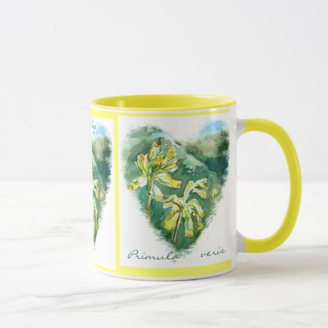 Caneca Primula veris Green Heart Cowslip Mug (Direita)