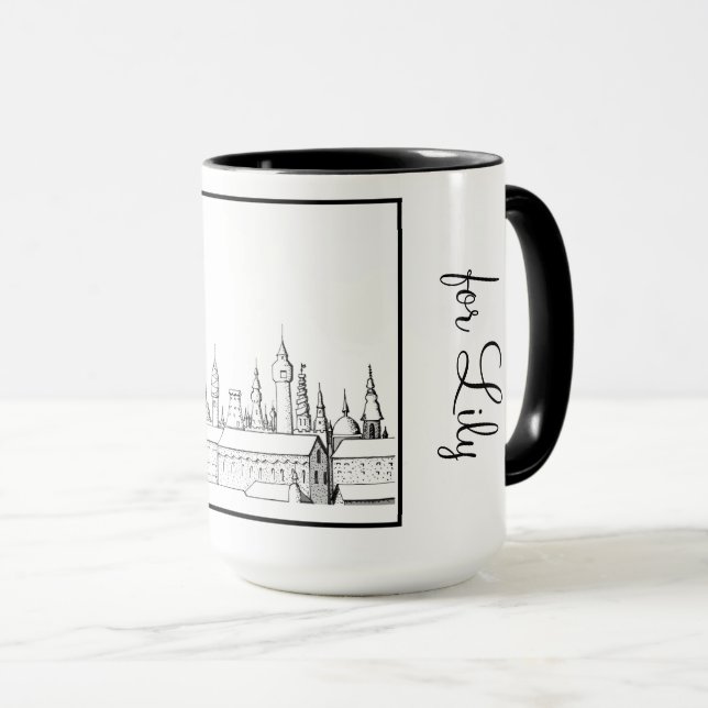 Caneca Princesa Castle Black and White #2 Ringer 15oz (Frente Esquerda)