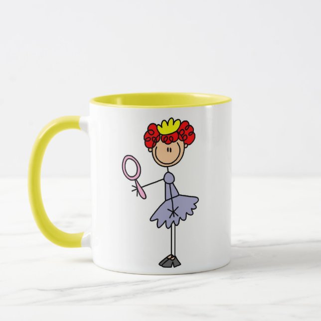 Caneca Princesa de Cabelo Vermelho (Esquerda)