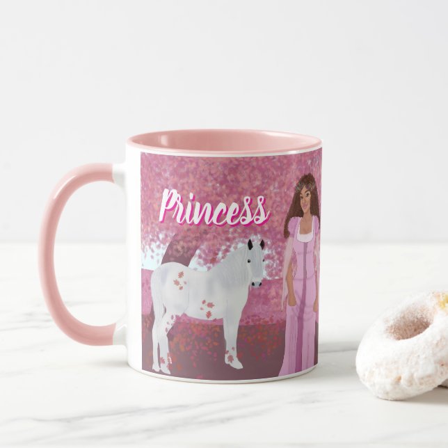 Caneca Princesa na Floresta Rosa | Fairytale | Whimsical (Com Donut)