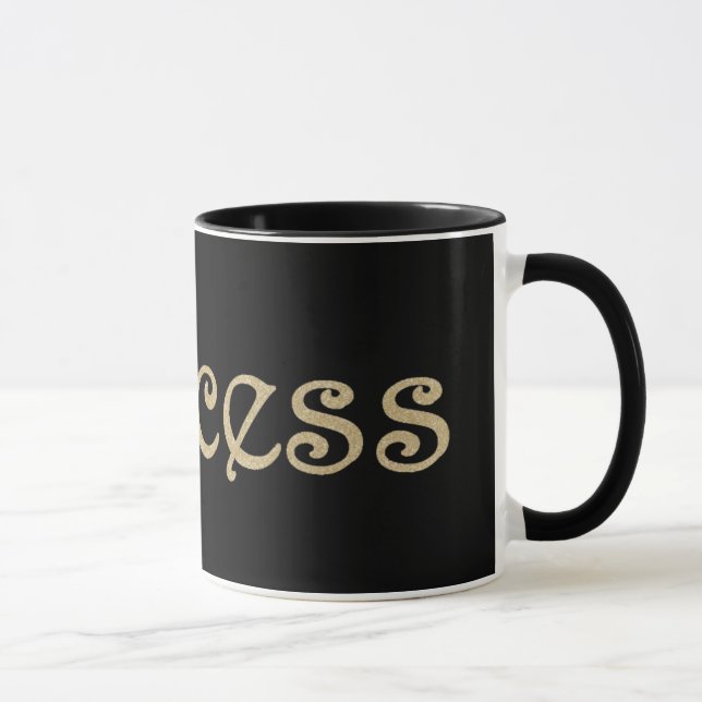 Caneca Princesa Preto e ouro personalizados (Direita)