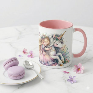Caneca Princesa Unicórnio Pastel Conto de Fadas Fantasia