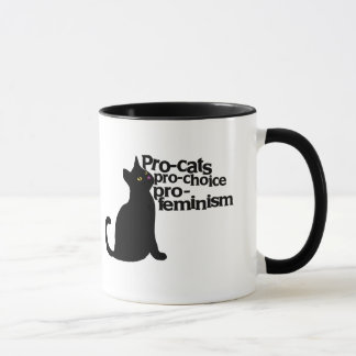 Caneca pró-feminismo pró-gatos