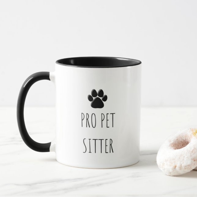 Caneca 'Pro Pet Sitter' Para Passeadores de Cães Cuidador (Com Donut)