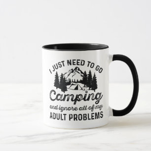 Caneca Problemas de Adulto no Acampamento