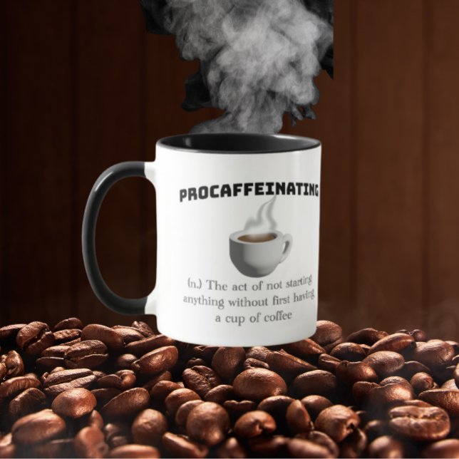 Caneca Procrastinação por falta de cafeína - preciso de c (Criador carregado)