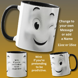 Caneca Productive? Add Name Message, Expressive Face
