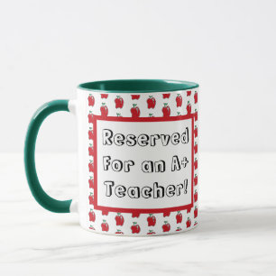 Caneca Professor A+ Maçã Vermelha Escola Legal Desenho An