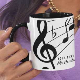 Caneca Professor/Aluno de Música com Texto Personalizado 