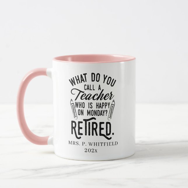 Caneca Professor Aposentado Diretor de Escola Aposentador (Esquerda)