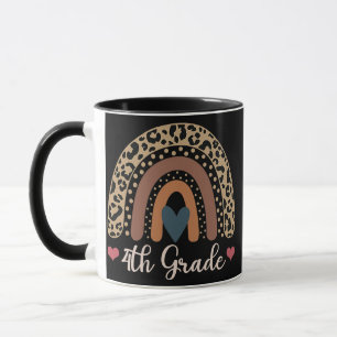 Caneca Professor da 4ª Série Amante de Arco-íris Engraçad