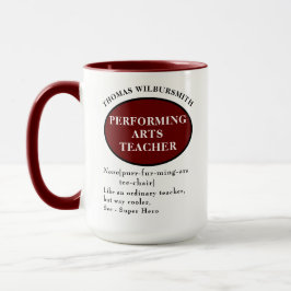 Caneca Professor de artes performativas personalizadas
