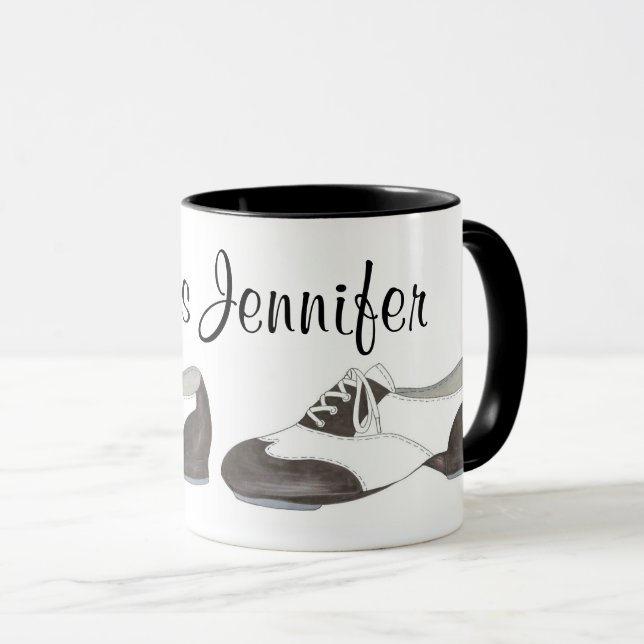 Caneca Professor de dança personalizada de dança de Calça (Frente Esquerda)