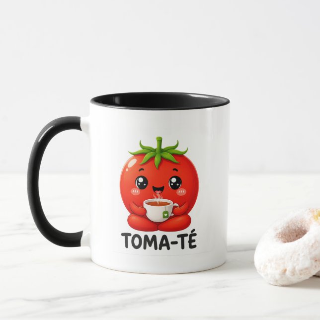 Caneca Professor de Espanhol Piada de Tomate Divertida Ka (Com Donut)