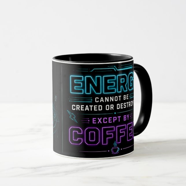 Caneca Professor de Física – A Energia Não Pode Ser Criad (Frente Esquerda)