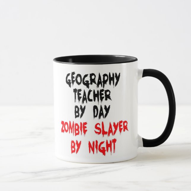 Caneca Professor de Geografia Zombie Slayer (Direita)