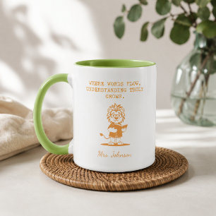 Caneca Professor de Inglês Cresce Compreensão Fluxo de Pa
