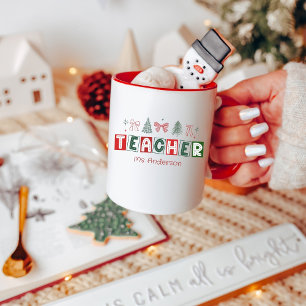 Caneca Professor de Natal Festivo Coquette