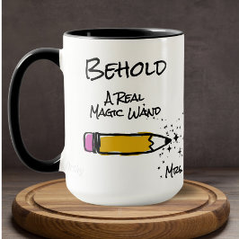 Caneca Professor de Nome Personalizado do Magic Wand Spar