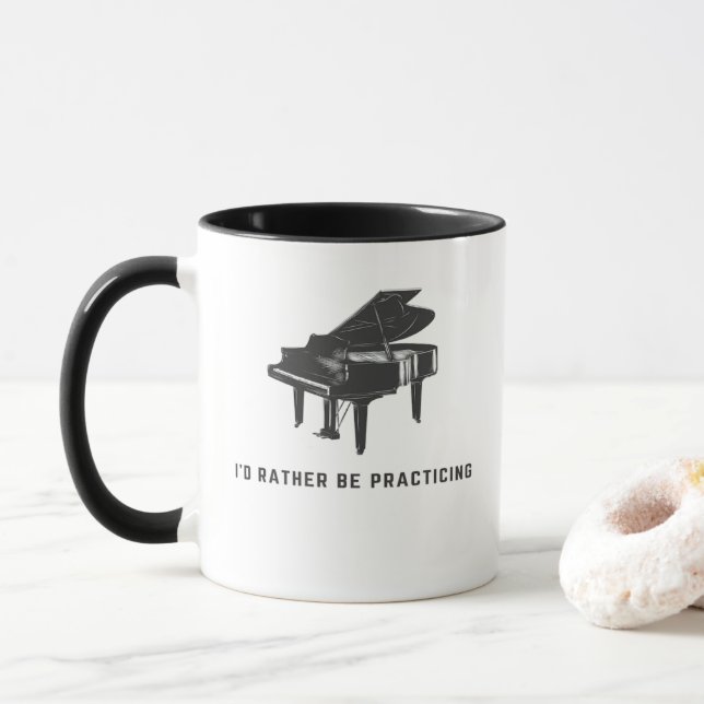 Caneca Professor de Piano Engraçado Pianista (Com Donut)