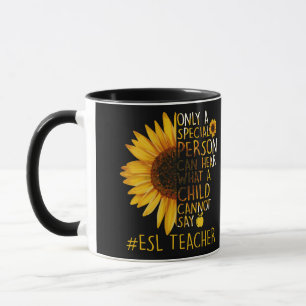 Caneca Professor Especial de Sunflower ESL Pode Ouvir