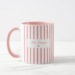 Caneca Professor Monograma com Faixa Rosa