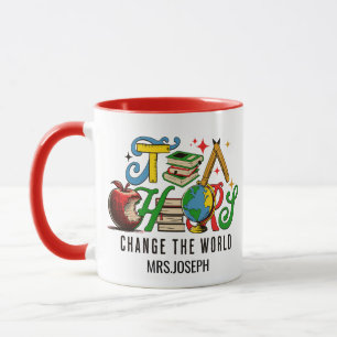 Caneca Professor Muda a Cor do Mundo Escola Colorida