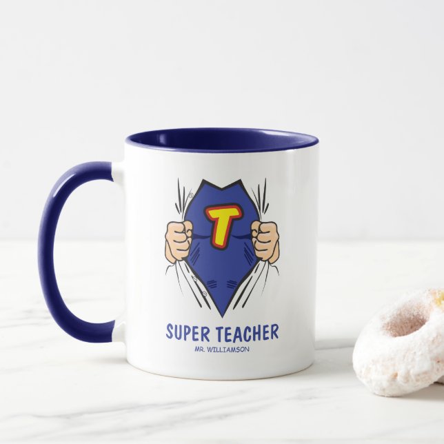 Caneca Professor Super-Herói Legal (Com Donut)