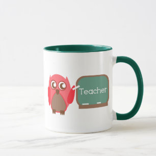 Caneca Professor vermelho da coruja no quadro