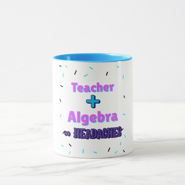 Caneca Professora + Algebra ∞ Capacetes Matemáticos Profe (Centro)