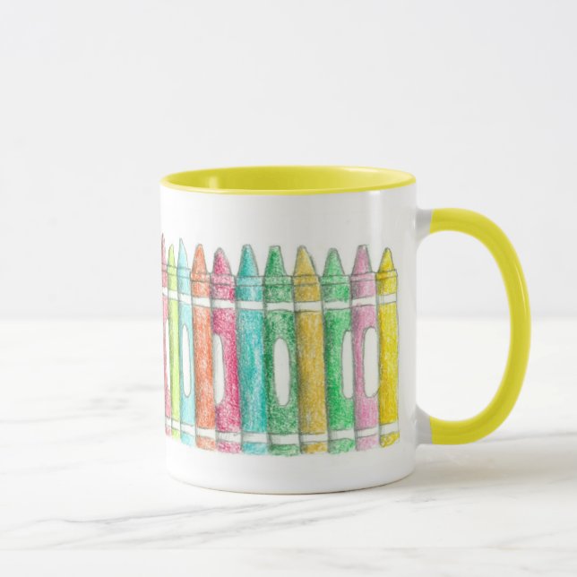 Caneca Professora de Escola de Cor da Escola de Crayon (Direita)
