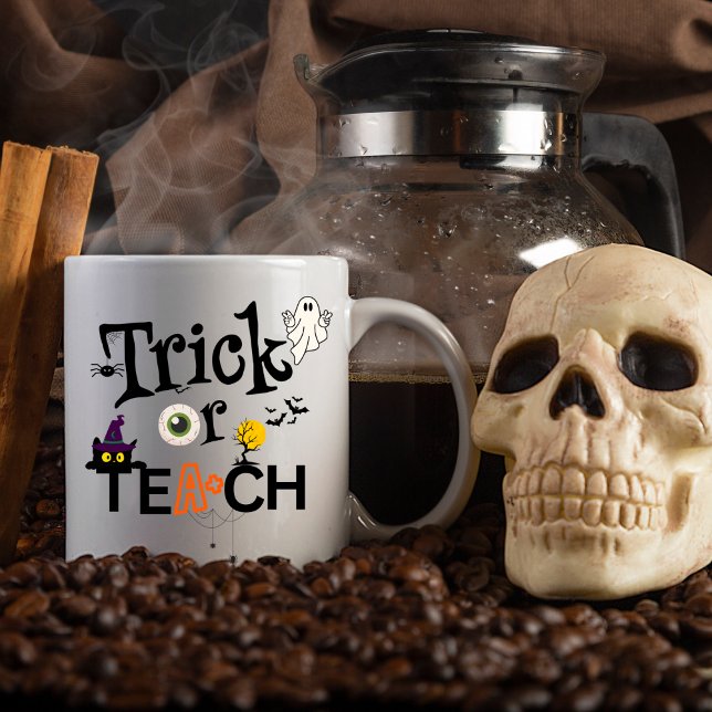Caneca Professora Halloween Coffee Mugs | Truque Ou Ensin (Criador carregado)