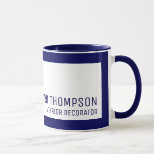 caneca profissional de café decor com borda azul