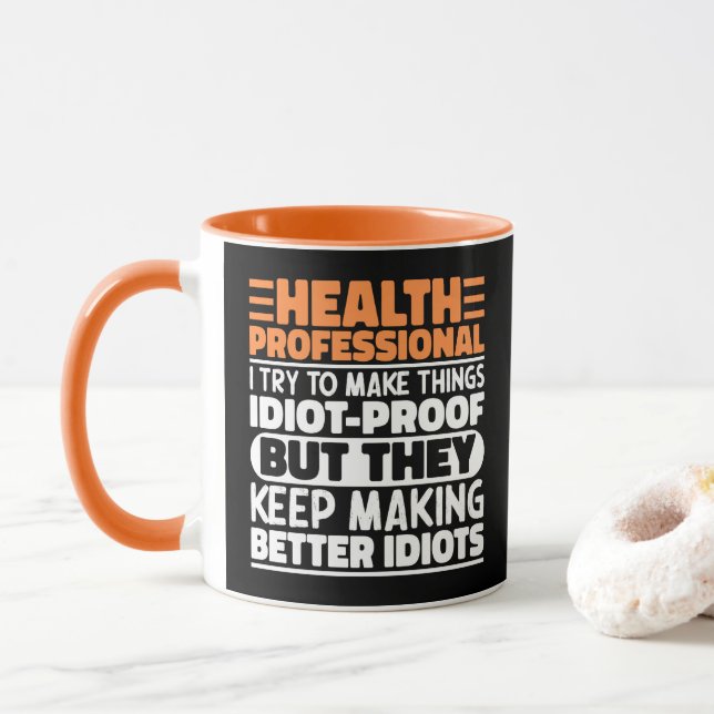 Caneca Profissional de Saúde Tento Tornar as Coisas Diver (Com Donut)