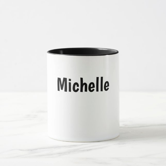 Caneca Profissional Minimalista Moderno Simples Nome Próp (Centro)