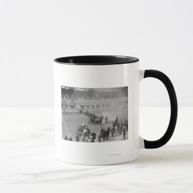 Caneca Programa de Polícia — Início da Corrida de Motocic (Direita)