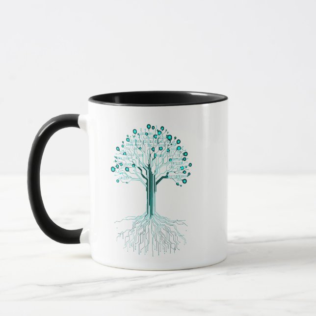 Caneca Programador de Codificação Binária Design Gráfico  (Esquerda)
