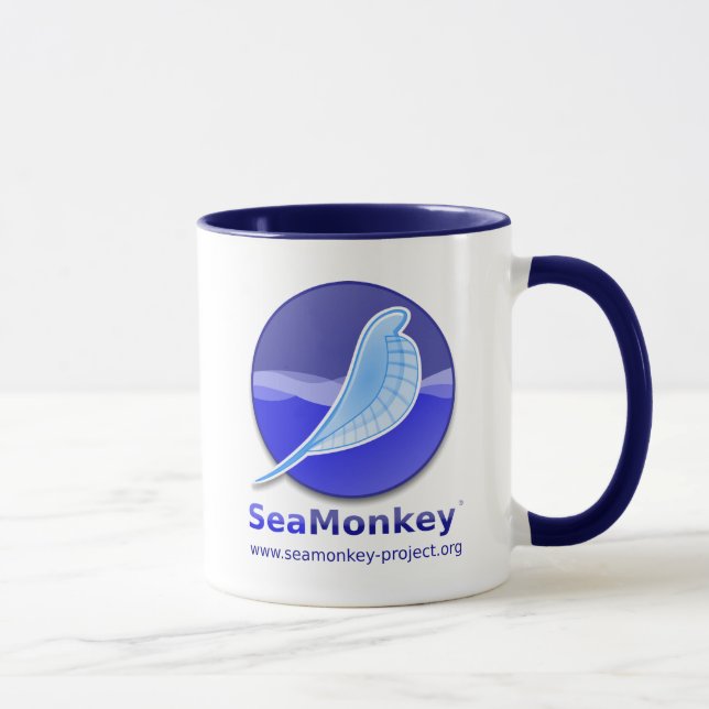 Caneca Projeto de SeaMonkey - logotipo vertical (Direita)