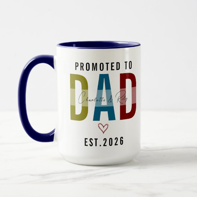 Caneca Promoted to Dad | Personalized First Father’s Day (Esquerda)