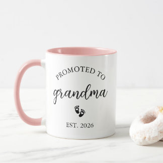 Caneca Promoted to Grandma Mug Pregnancy Announcement
