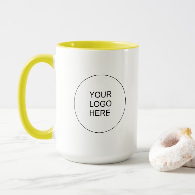 Caneca Promotional Brand Upload Your Own Business Logo (Com Donut)